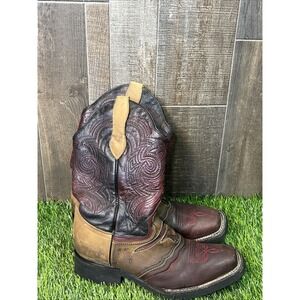 Women's Brown Leather Work Boots Size 10 EU 41 Distressed Pull On Used